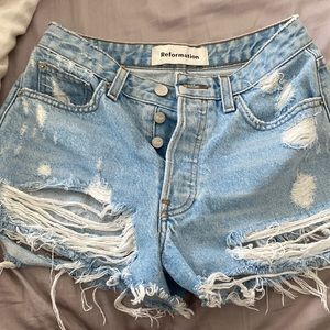 Reformation jean shorts